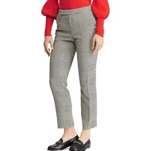 NWOT LAUREN RALPH LAUREN Womens Ornice Houndstooth Skinny Pants Black-Ivory 12
